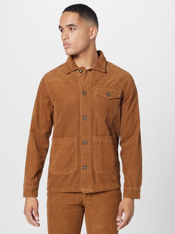 Lindbergh Regular fit Button Up Shirt in Brown: front