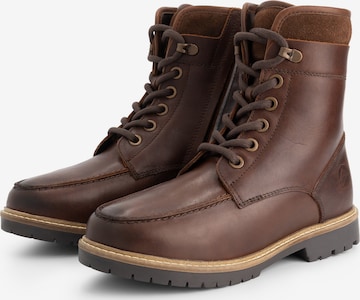 Travelin Lace-Up Ankle Boots 'Tronstad' in Brown: front