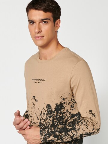 KOROSHI T-shirt i beige