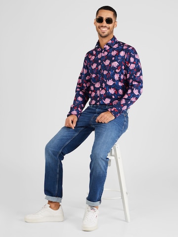 mėlyna Tommy Hilfiger Tailored Standartinis modelis Marškiniai