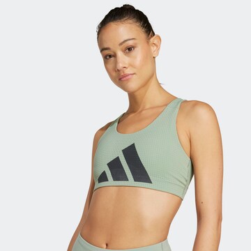 ADIDAS PERFORMANCE Bygelfri Sportbehå 'Powerimpact' i grön