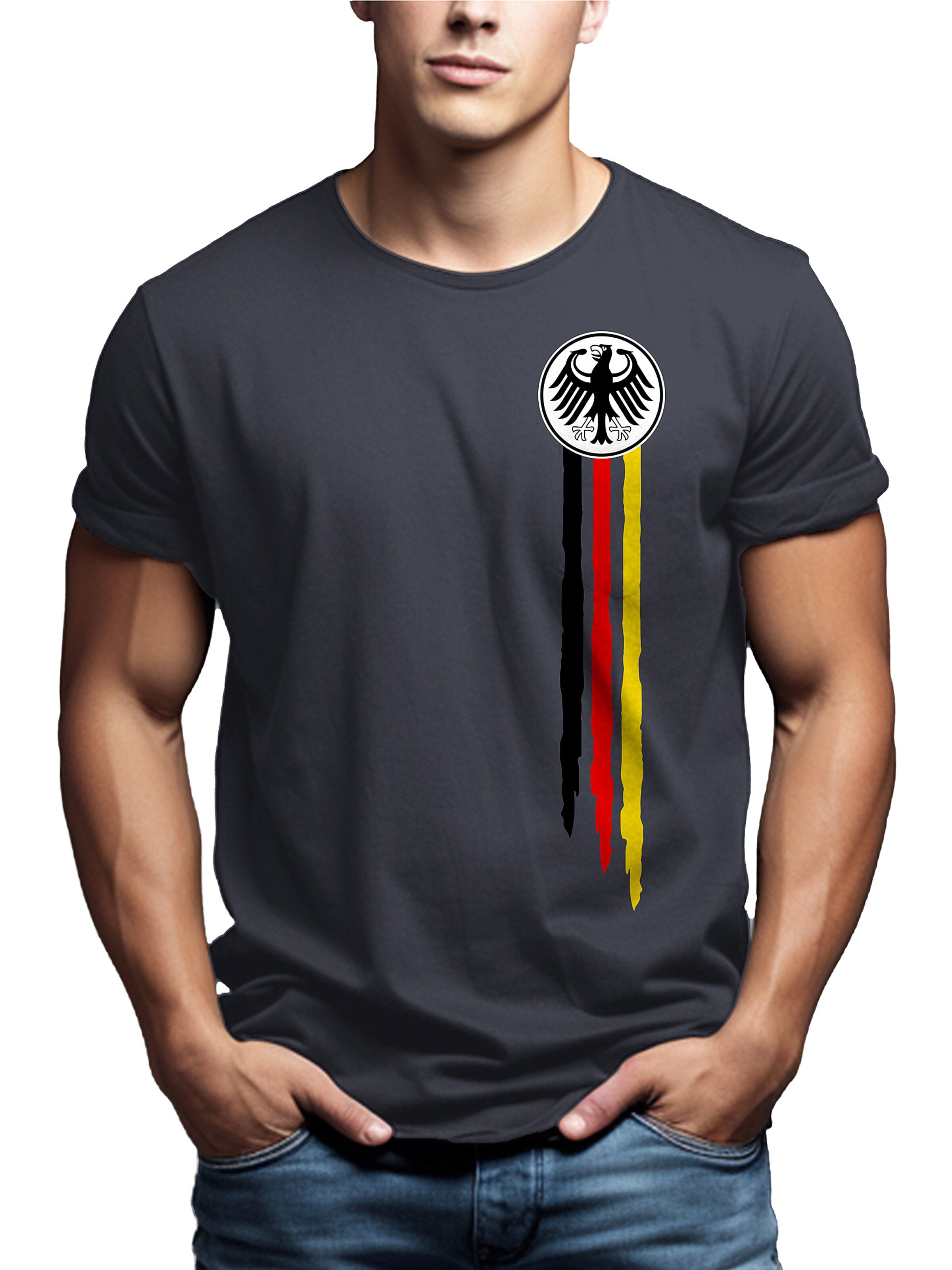 MAKAYA Shirt 'Bundesadler' in Grey
