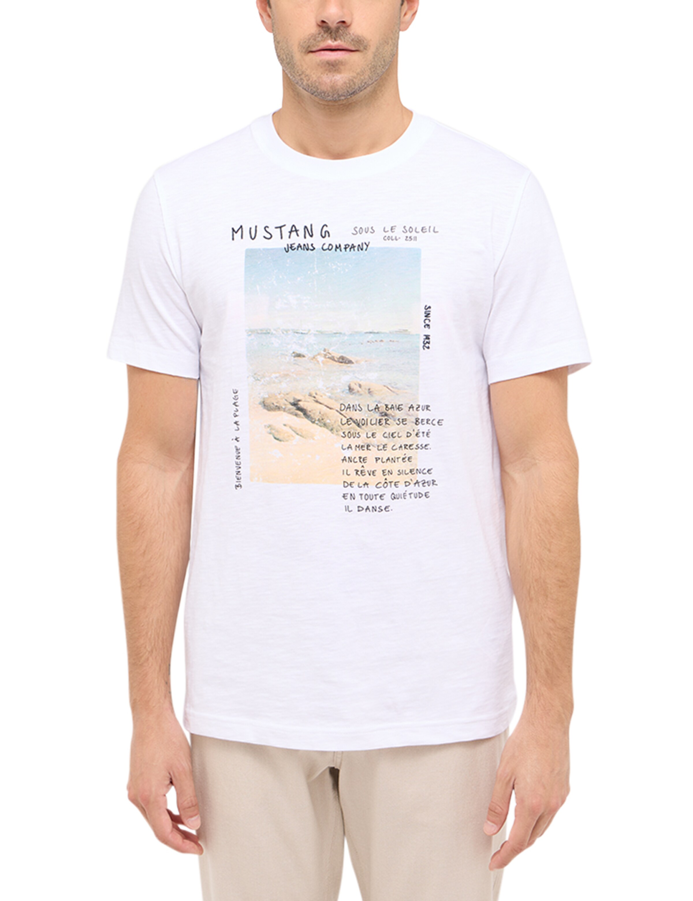 MUSTANG Tričko 'AUSTIN' - Biela