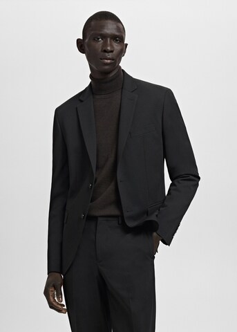 MANGO MAN Super Slim Fit Business Blazer 'Paris' in Black: front