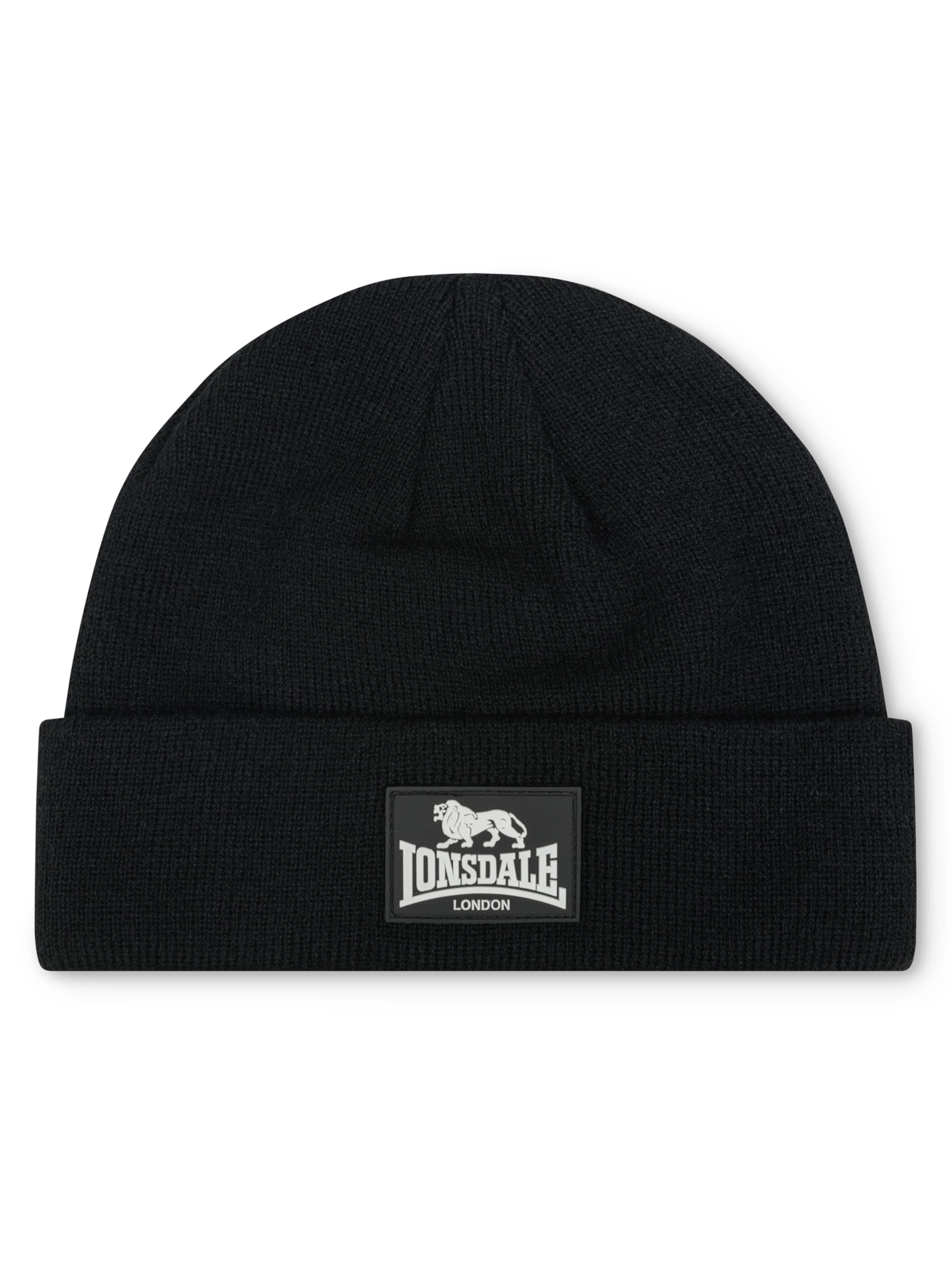 LONSDALE Beanie 'Dalston' in Black: front