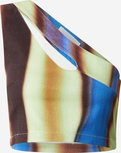 Top 'Heather Alexa' Hosbjerg di colore blu reale / marrone scuro / canna / verde pastello, Visualizzazione prodotti
