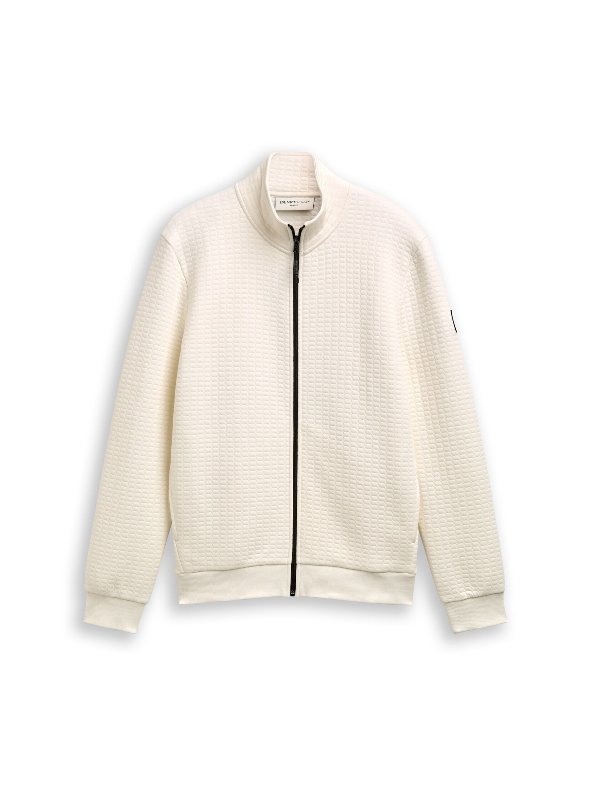 TOM TAILOR DENIM Sweat jacket in White: front
