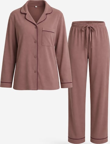 LEAFLETIC Pyjamas 'Leafletic Women’s Nightwear Long set' i brun: forside
