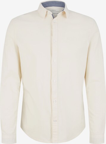 Chemise TOM TAILOR en beige : devant