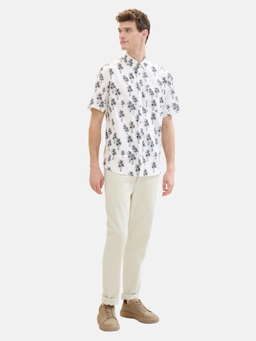 TOM TAILOR Comfort fit Button Up Shirt in White