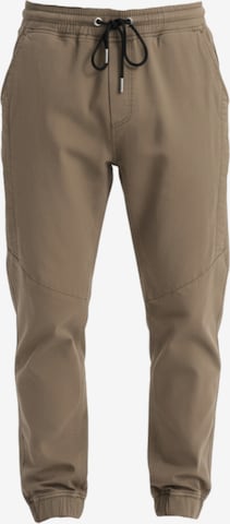 Effilé Pantalon 'OM-PAJO-0202' Ombre en marron : devant