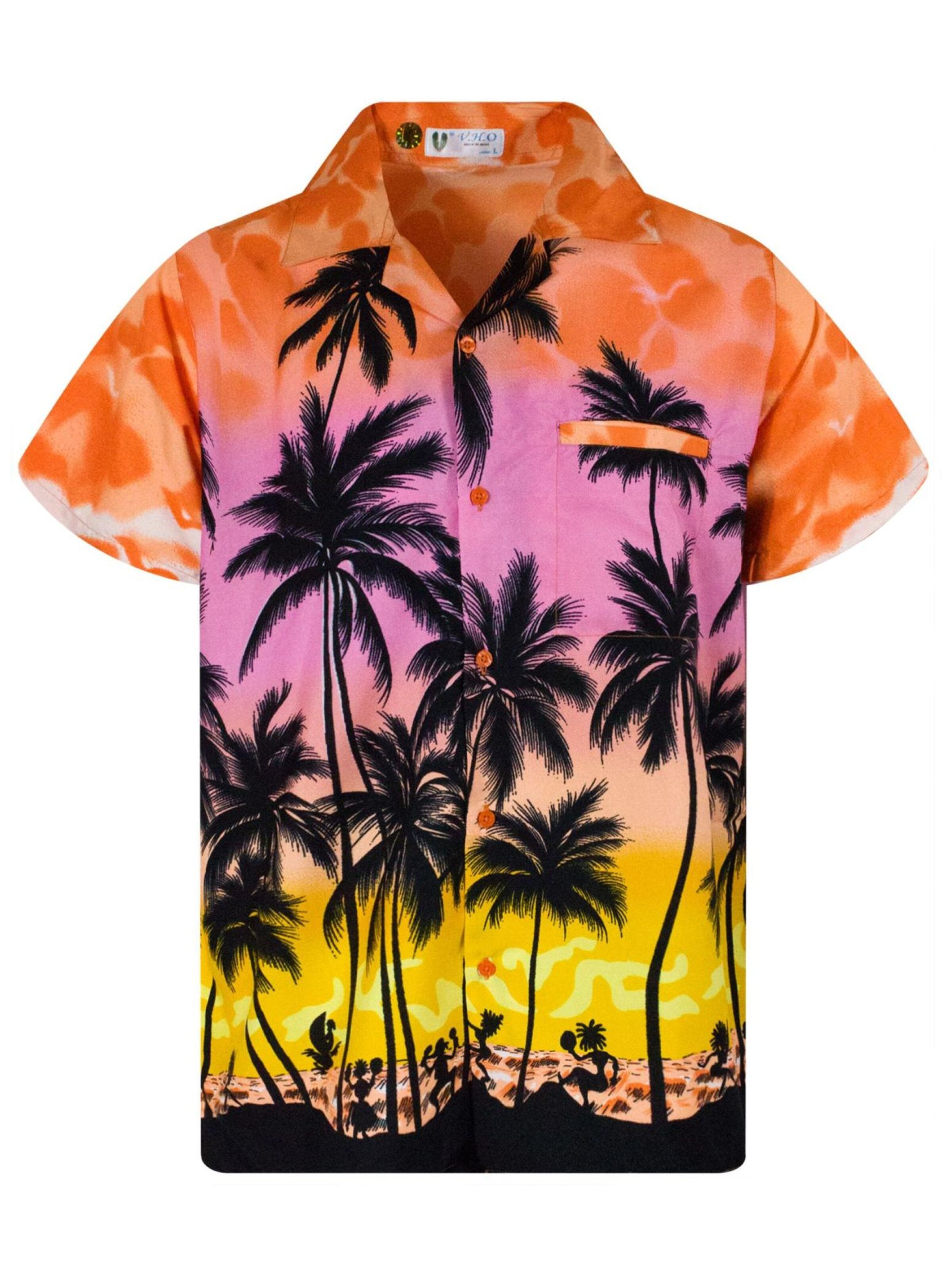 King Kameha Shirt 'Beach Eclectic'‌‌‌‌‌ in Orange: Vorderseite