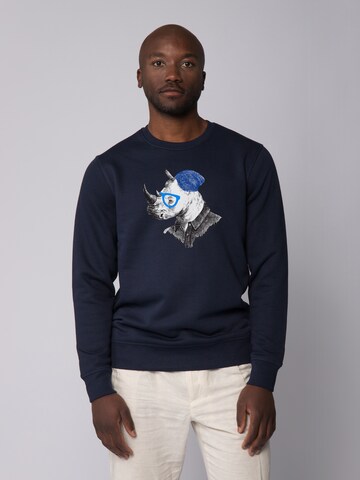 Sweat-shirt ' Nashorn ' Watapparel en bleu : devant