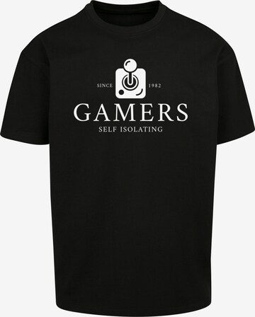 T-Shirt 'Gamers Self Isolating Retro Gaming SEVENSQUARED' F4NT4STIC en noir : devant