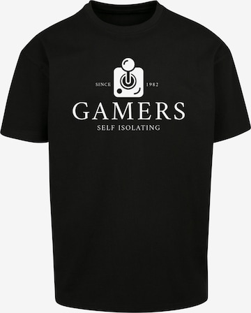 F4NT4STIC Shirt 'Gamers Self Isolating Retro Gaming SEVENSQUARED' in Black: front