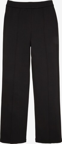 TOM TAILOR Loose fit Trousers with creases in Black: front