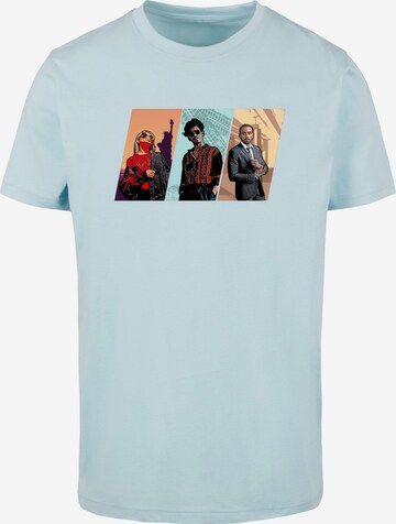 T-Shirt 'Grand Trio' Merchcode en bleu : devant
