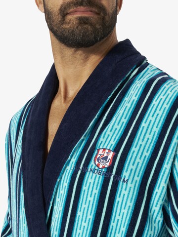 Jan Vanderstorm Short Bathrobe 'Bekan' in Blue