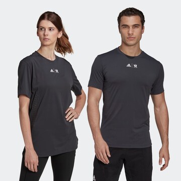 ADIDAS SPORTSWEAR Functioneel shirt 'New York Graphic' in Grijs: voorkant