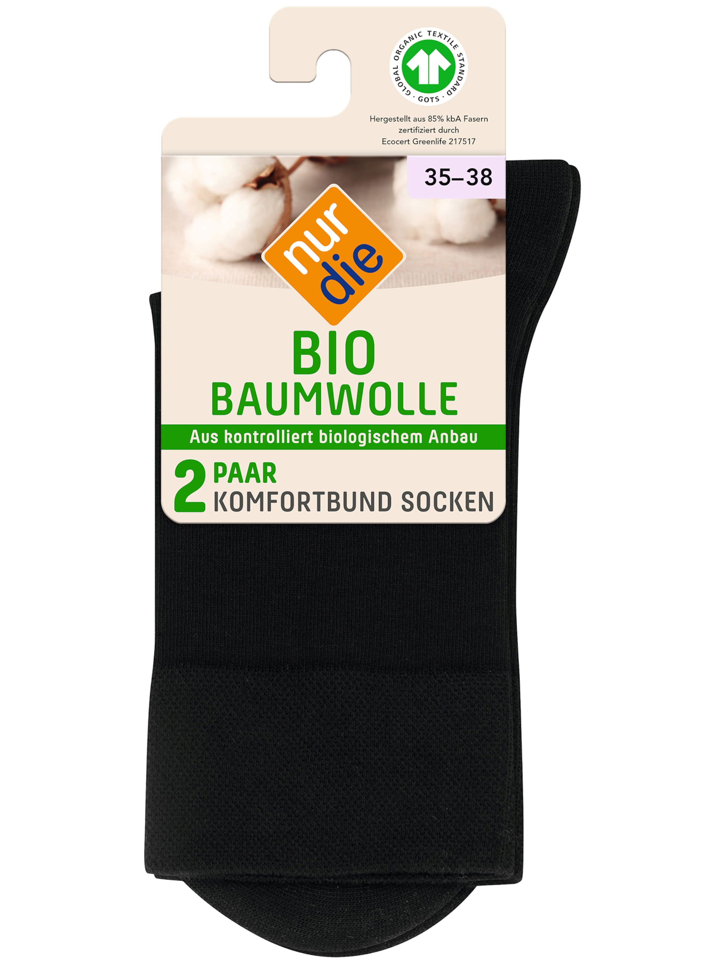 Nur Die Socks ' Bio Komfort 2er-Pack ' in Black