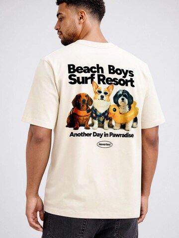 Neverless Shirt 'Beach Dogs' in Beige