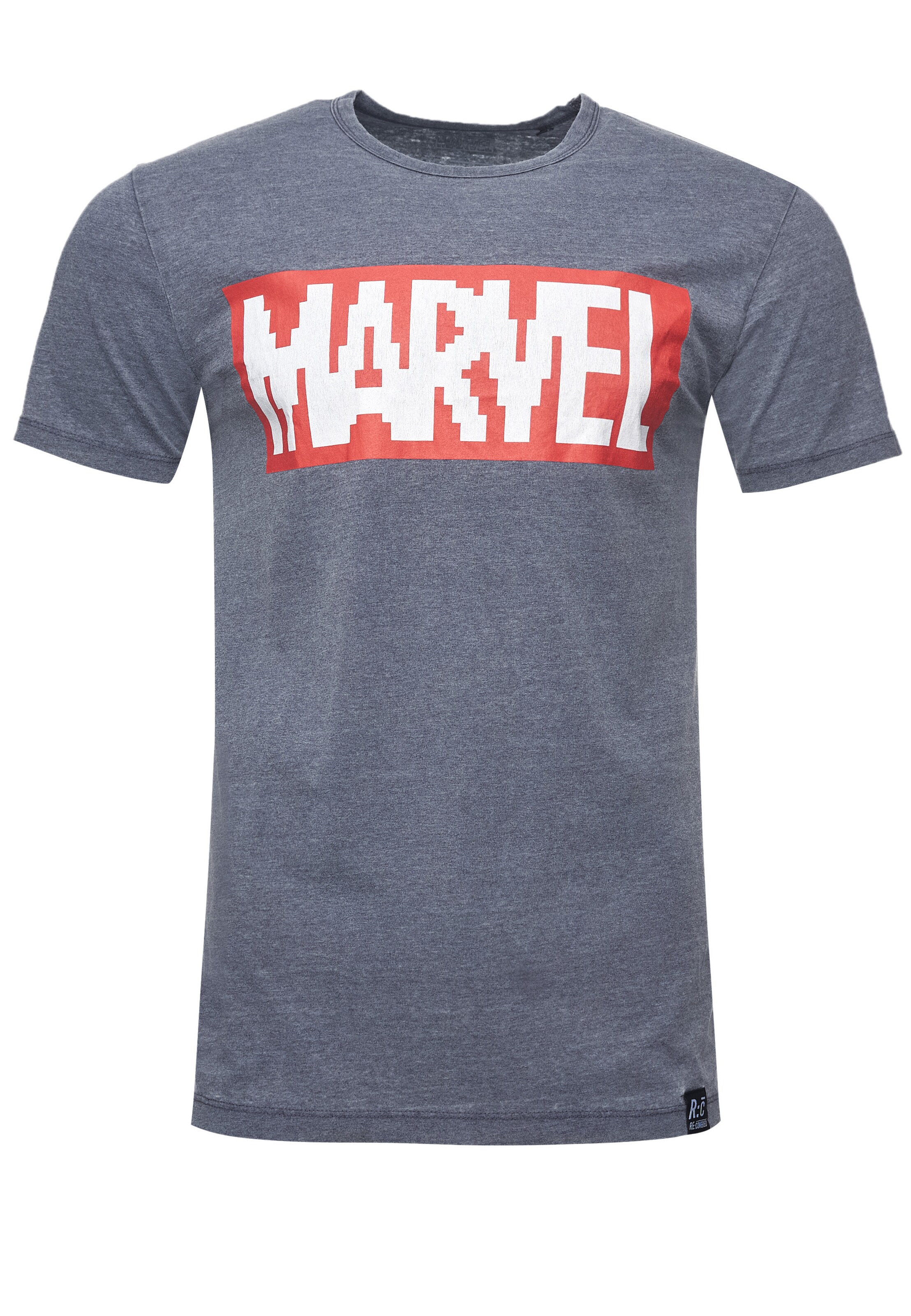 Recovered Shirt 'Marvel Pixel' in Blue: front