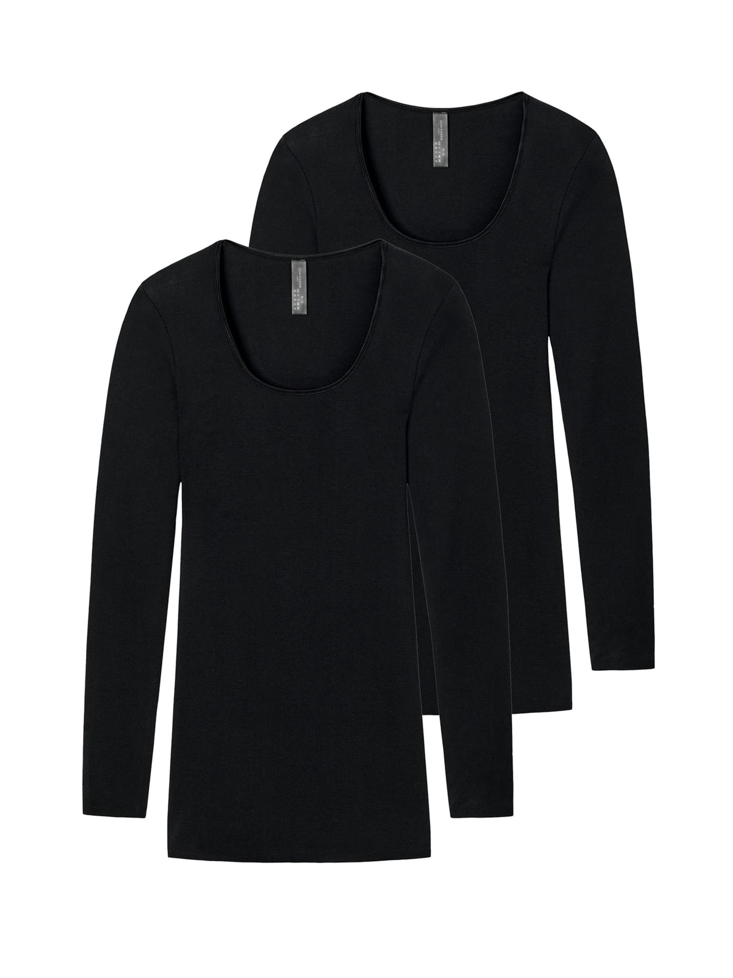 SCHIESSER Shirt 'Luxury ' in Zwart: voorkant