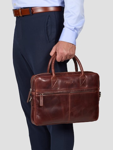 Borsa per laptop 'Laptop Bag Evan Brown' di Howard London in marrone: frontale