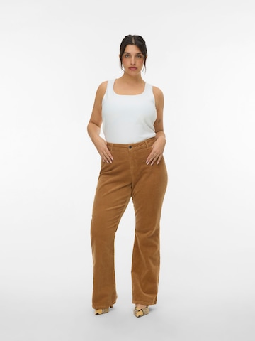 Vero Moda Curve Flared Trousers 'SIGA' in Brown