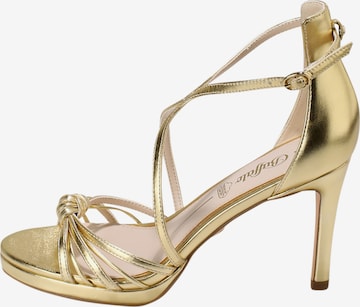 BUFFALO Strap Sandals 'SERENA BOW' in Gold: front