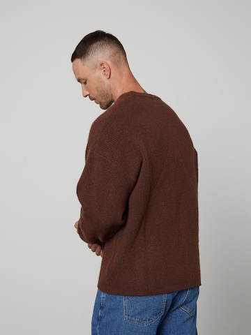 DAN FOX APPAREL Sweater 'Dario' in Brown