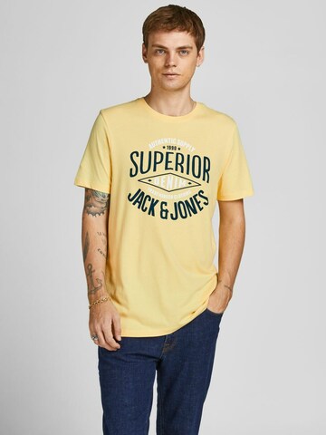 T-Shirt JACK & JONES en jaune : devant