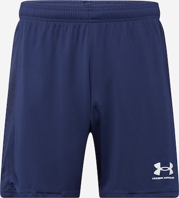 UNDER ARMOUR Regularen Športne hlače 'Challenger' | modra barva: sprednja stran