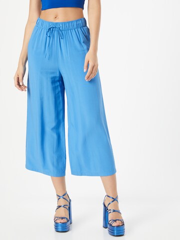 QS - Pierna ancha Pantalón en azul: frente