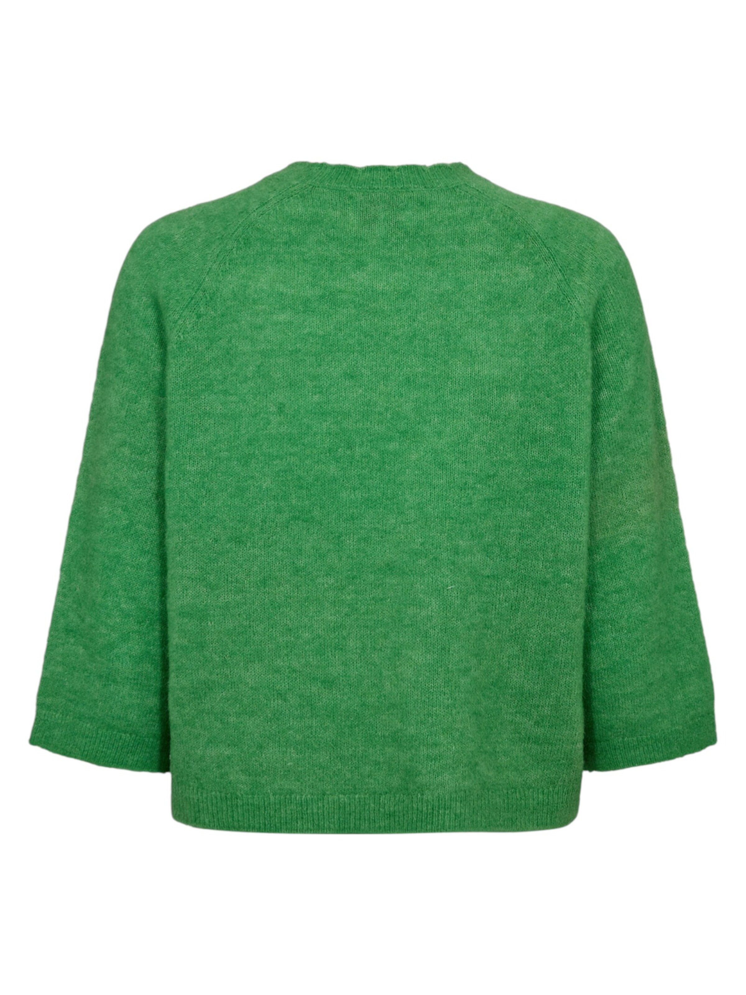 NÜMPH 3/4 Ärmel-Strickpullover 'NURIETTE SELMA PULLOVER' in Grün