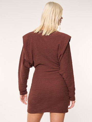 ABOUT YOU x Laura Giurcanu Knitted dress 'Rana' in Brown