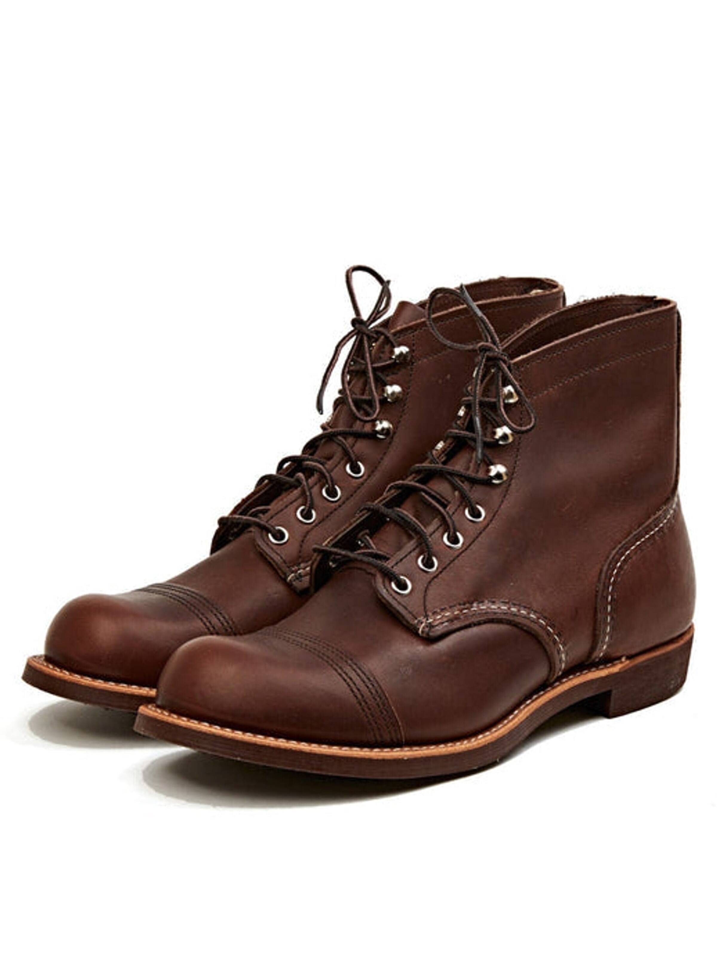 RED WING SHOES Lace-up boot '8111 Iron Ranger Amber Harness' in Brown