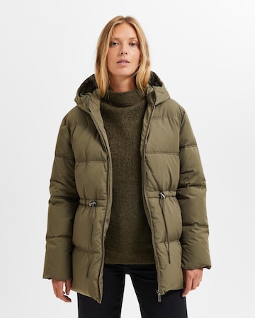 SELECTED FEMME Winter Jacket 'Alina' in Green: front