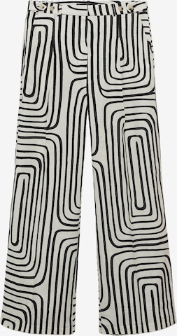 MANGOWide Leg/ Široke nogavice Hlače s naborima 'Doty' - bež boja: prednji dio