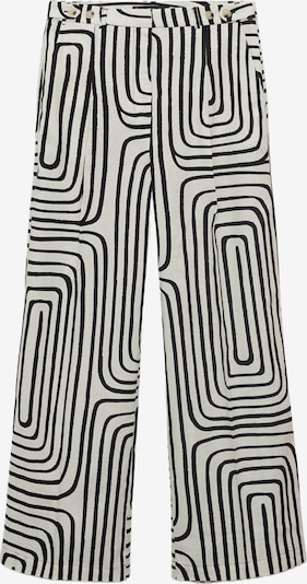 MANGO Hlače s naborima 'Doty' u ecru/prljavo bijela / crna, Pregled proizvoda