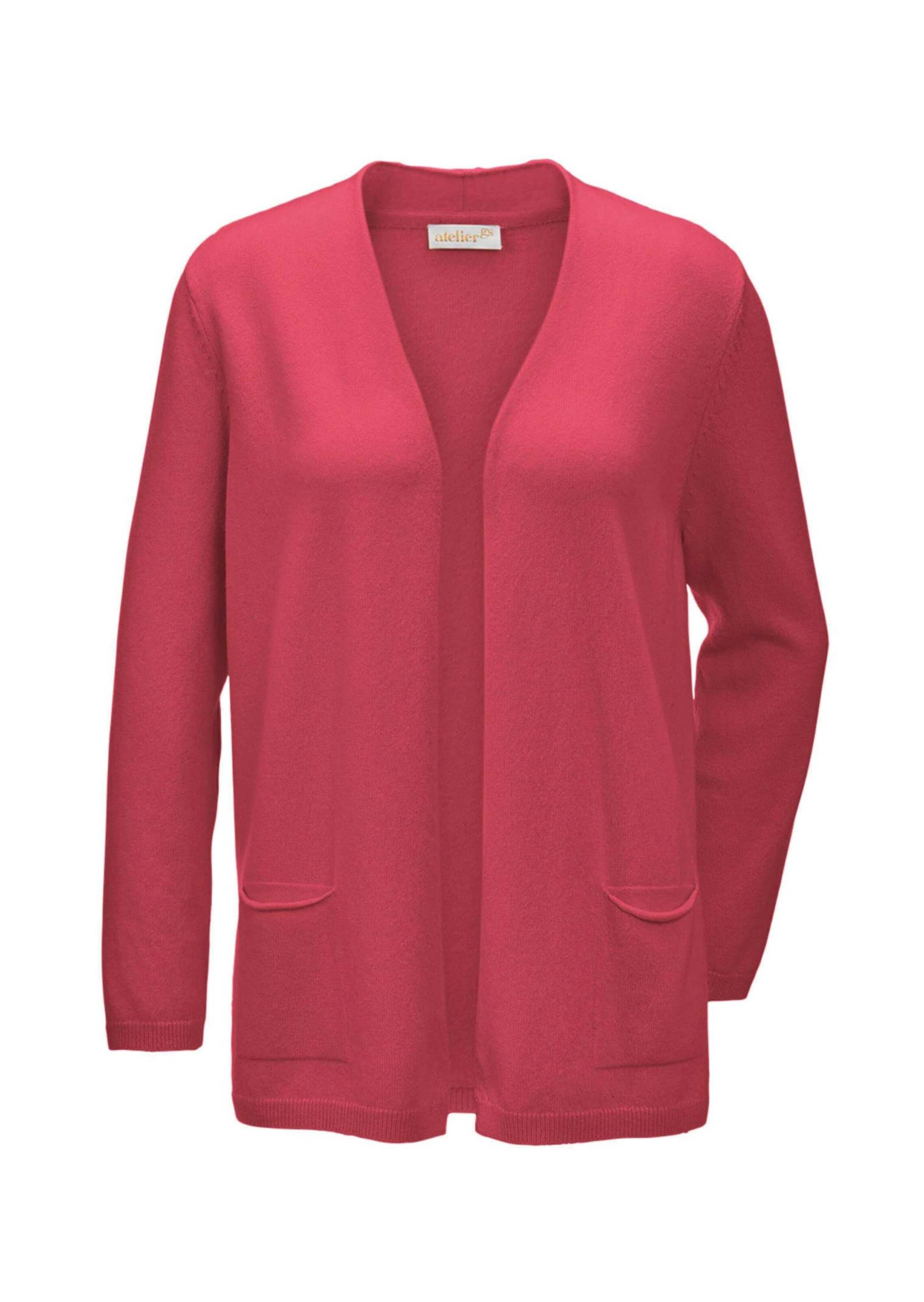 Goldner Strickjacke in Pink: Vorderseite