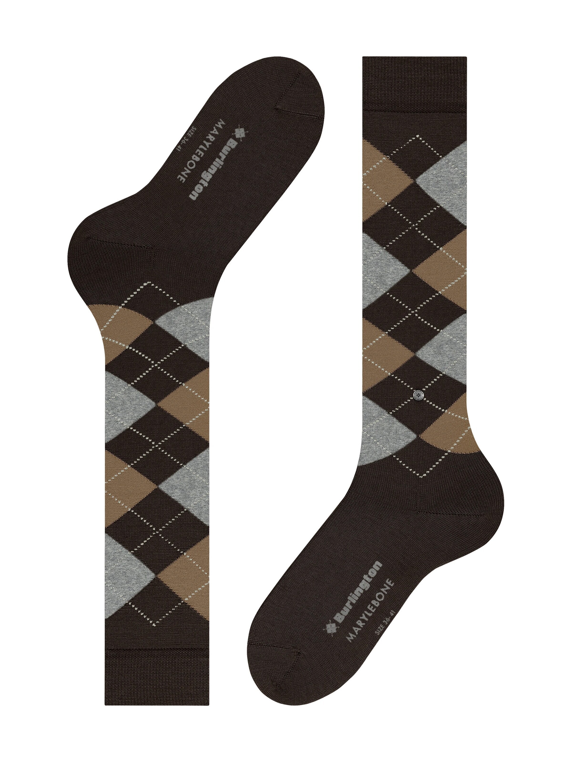 BURLINGTON Over the Knee Socks 'Marylebone' in Brown