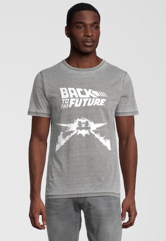 Recovered Shirt 'Back to the Future Delorean' in Grijs: voorkant
