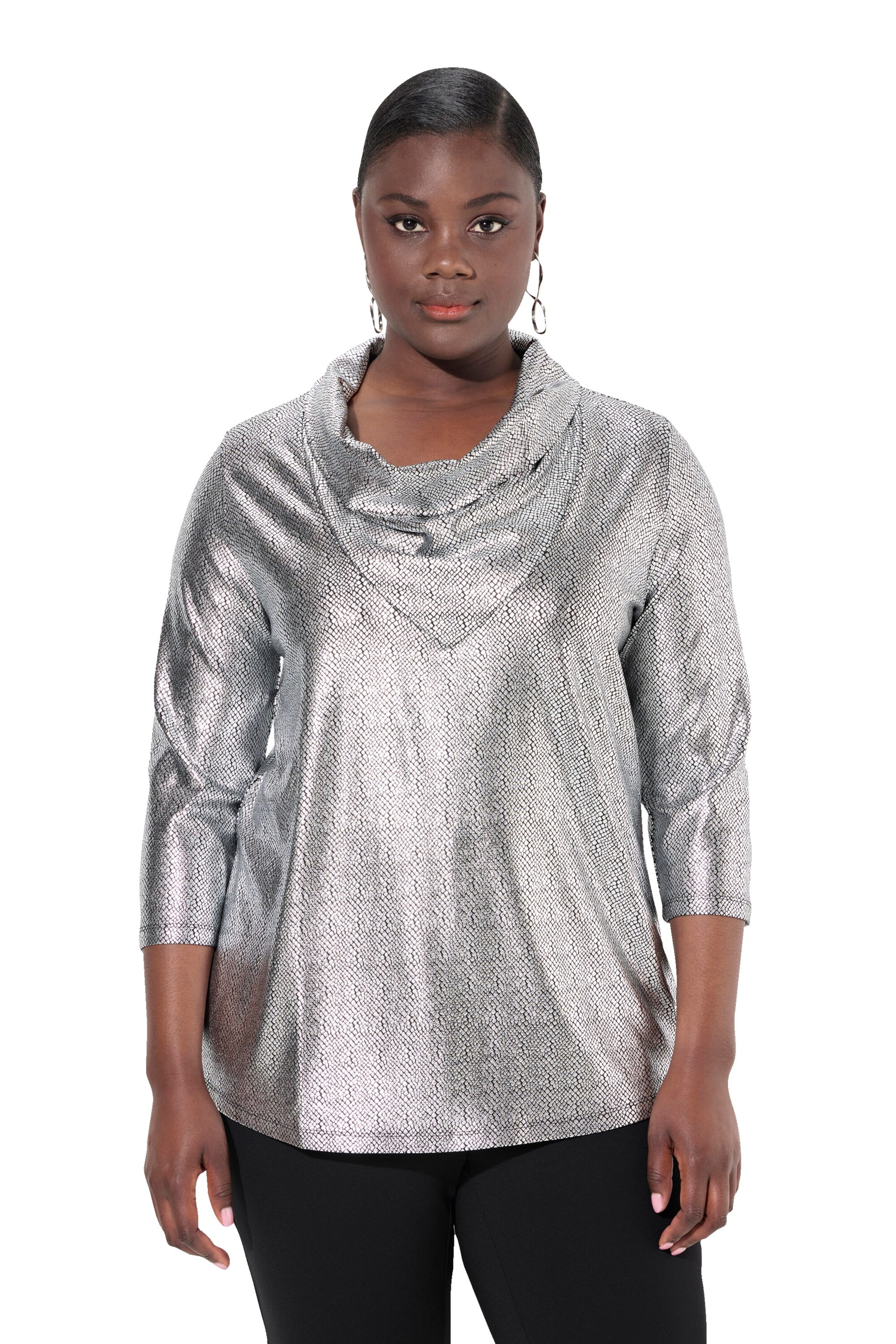 Ulla Popken Shirt in Zilver: voorkant