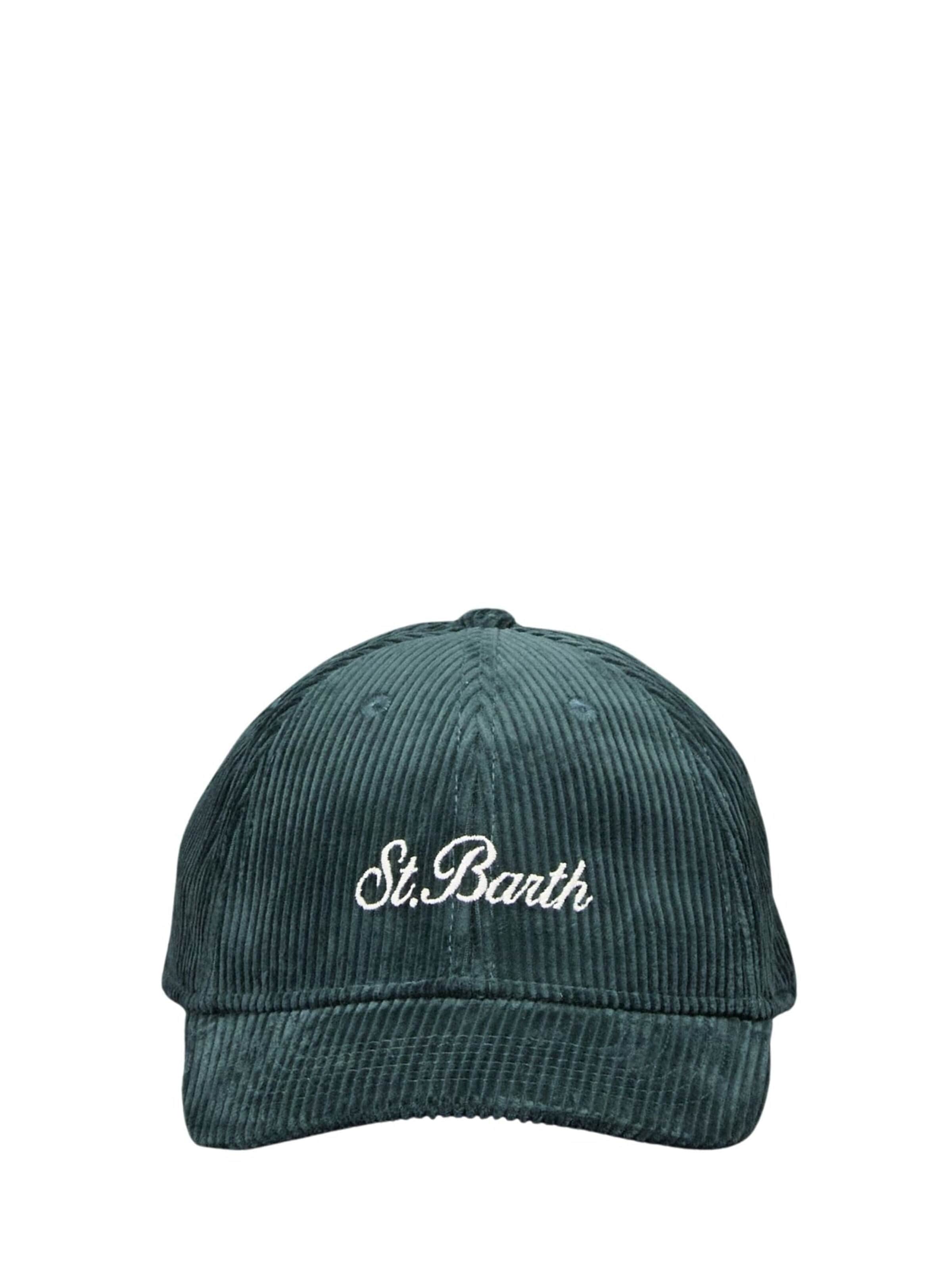 MC2 Saint Barth Czapka z daszkiem 'Corduroy Baseball Cap' w kolorze zielony: przód