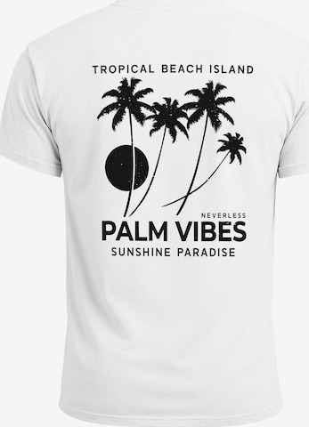 Neverless Shirt 'Palm Vibes' in Weiß: Vorderseite