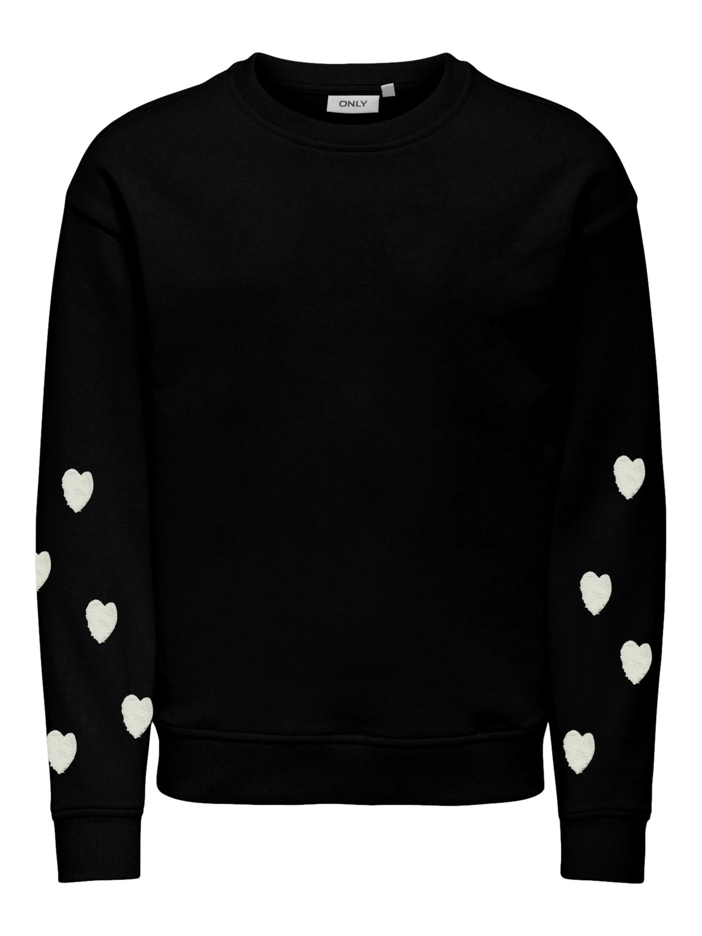Pull-over 'Marisa Teddy Heart' ONLY GIRLS en noir : devant