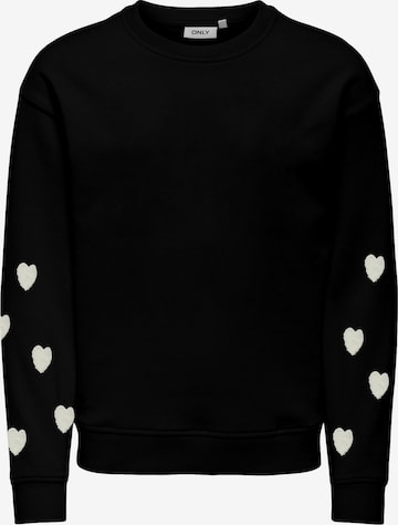 ONLY GIRLS Sweater 'Marisa Teddy Heart' in Black: front