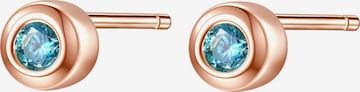 Hey Happiness Oorbellen 'Aquamarine Bezel Cubic Zirconia' in Goud: voorkant