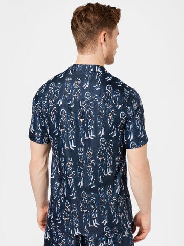 WOOD WOOD - Ajuste estrecho Camisa 'Brandon' en azul